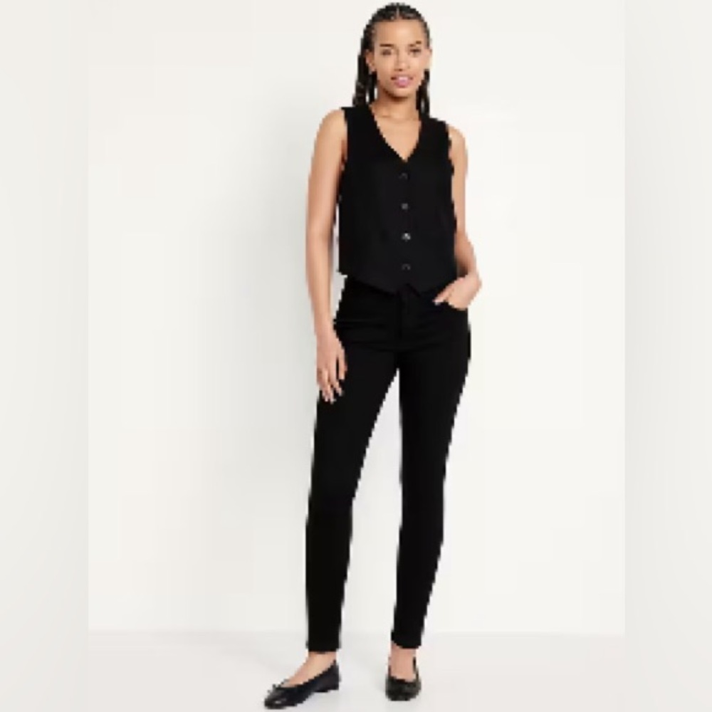 Old Navy Black Rockstar Mid-Rise Skinny Jeans